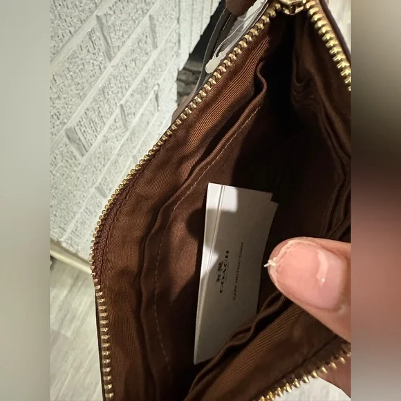 Coach Brown Leather Wristlet - Picture 3 of 3